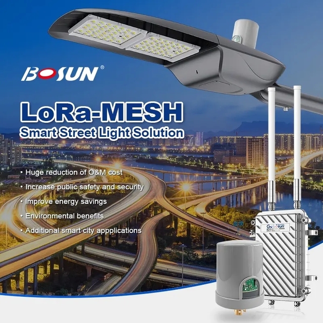 New Trends Energy Saving Smart Wireless Control IP65 NEMA Lora-Mesh IOT Solution with Intelligent Street Light Control System