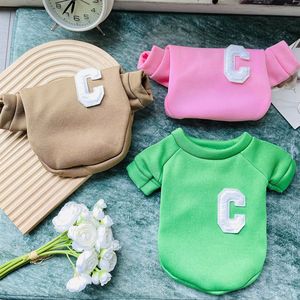 Sudadera con capucha para perros y gatos, diseño de letra C, ropa cálida de poliéster, adecuada para todas las estaciones, marrón, blanco, naranja - Product Image 3
