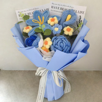 Bouquet de fleurs en fil crocheté à la main en forme de cœur, Calla Lilies, Roses rouges, Tulipes, pour la Saint-Valentin, la remise des diplômes, réaliste, vente en gros