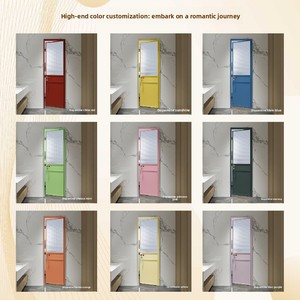 Puerta Batiente Interior de Aluminio Ultrafina Moderna Personalizada al por Mayor, Multicolor, para Decoración de Hogares y Oficinas de Lujo - Product Image 1