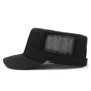 Flat Top Hat Unisex Snapback Cap Quick Dry Breathable Sun Protection Outdoor Summer Adult Black - Product Image 3
