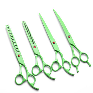 Pet Grooming Scissors Set 4Pcs Curved Shears For Dog Hair Trimming Professional Grooming Tools Stainless Steel - Product Image 1