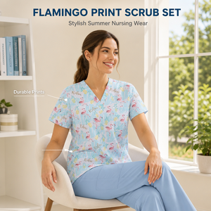 Tenues d'infirmière à imprimé dessin animé, uniformes médicaux professionnels, tissu doux et respirant, taille élastique, confortables - Product Image 3