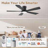 Ventilateur de plafond LED moderne avec protection des yeux à spectre complet Moteur DC à télécommande silencieuse et à économie d'énergie