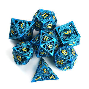 Vente en gros d'usine, jeu de dés en métal creux, emballage personnalisé, dés en métal polyédriques, dés D&D RPG pour jeux de table - Product Image 4