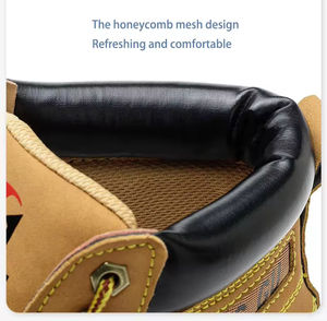 Botas de trabajo resistentes al desgaste para obras de construcción, ropa de trabajo, zapatos deportivos impermeables y antideslizantes para senderismo para hombres - Product Image 4