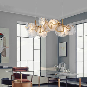 Buena calidad de lujo moderno de vidrio hotel luz colgante rectángulo colgante lámpara iluminación larga candelabros - Product Image 4