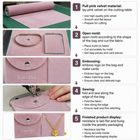 Pochette de luxe écologique personnalisée en suède noir imprimé sérigraphié pour montres, bijoux et cadeaux, avec rabat en velours