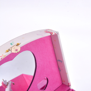 Moderna Scatola Musicale Rettangolare in Pelle PU per Bambini con Chiusura a Chiave, Design Unicorno Bianco, Portagioie - Product Image 5