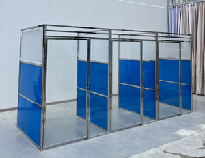 คอกสุนัขแก้วสแตนเลสสำหรับสุนัข4x4x5ฟุตคอกสัตว์แพทย์1ปีทำจากแก้วทนทาน - Product Image 3