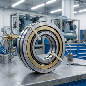 Cuscinetto a sfere a contatto angolare <span class=keywords><strong>BVN</strong></span>-7138, a doppia fila, di precisione P6/P5/P4, con tenuta aperta per compressore d'aria - Product Image 6