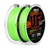 Ligne de pêche tressée personnalisée RIKIMARU OEM 100M, haute résistance, PE multifilament