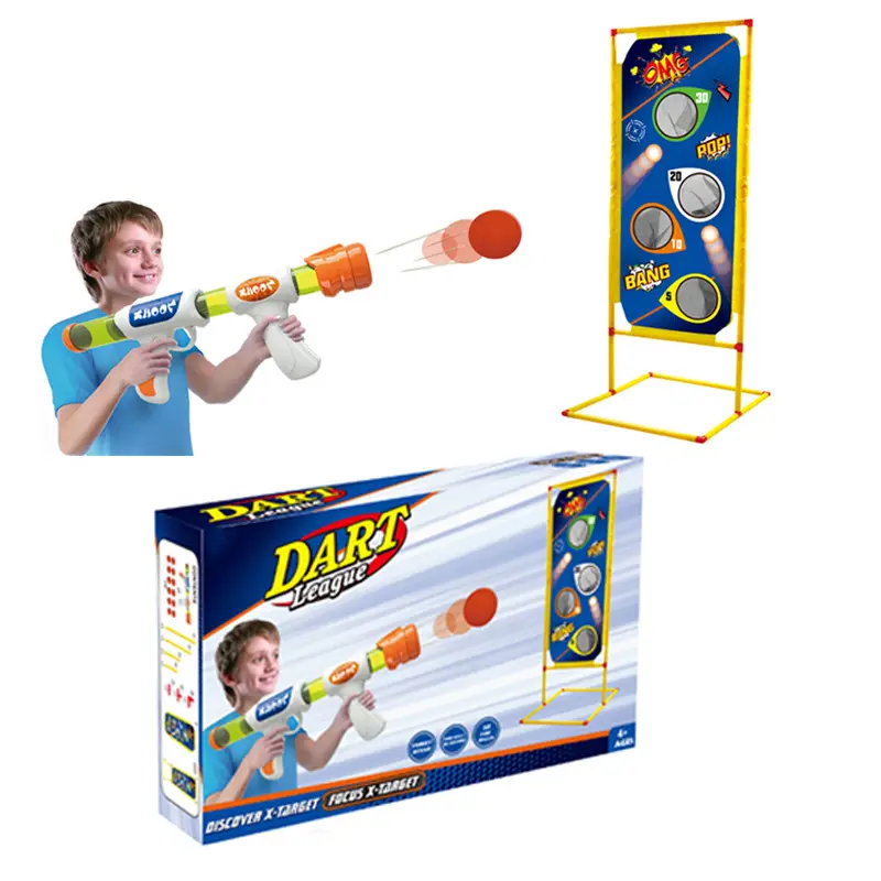 Bola de eva para crianças, conjunto de saco de proteção móvel fixo, conjunto de brinquedos de bala macia de plástico alimentado por ar