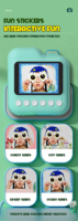 Appareil photo instantané OEM pour enfants avec écran IPS 2,4'', 48MP Full HD 1080P, capteur CMOS, carte MicroSD – Cadeau d'anniversaire