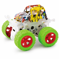 Voiture de cascade LED éblouissante à graffitis, rotation à 360 degrés, monster truck à friction, véhicule tout-terrain jouet pour enfants, idéal pour les cadeaux