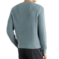 Pull en maille gaufrée 100 % coton personnalisé pour homme, col rond épais 7GG, style haut de gamme, chaud pour l'hiver, tricot de printemps, vente en gros OEM