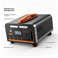 Station d'alimentation d'urgence LiFePO4 300W 0,2kWh 12V, 220V AC, 3 ports DC, USB 200W, entrée solaire, lumière LED, camping, secours domestique