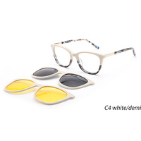 Clip magnétique amovible pour lunettes optiques, montures de lunettes en acétate avec clip solaire polarisé TAC