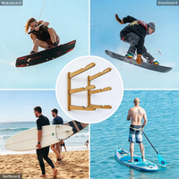 Supports muraux en bois, supports pour planches de surf, support mural pour planches de surf fonctionnant comme un support pour shortboard, skimboard et longboard