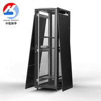 Achetez un rack de serveur de centre de données de 19 pouces avec porte en verre transparent en acier SPCC, accessoires gratuits (plateau/ventilateurs/PDU) - en stock