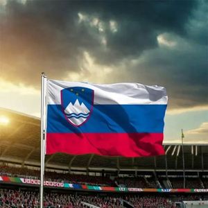 <b>Flag</b> Manufacturer Wholesale Custom 3x5 ft 90x150cm Polyester Banner Slovenia Country <b>Flags</b> Custom Logo Promotional Use - Product Image 6