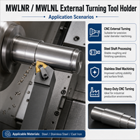 Porte-outil CNC MWLNL pour tournage externe compatible avec les plaquettes WNMG080404/08
