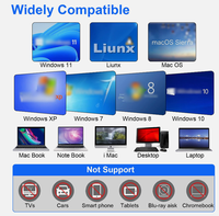 Harga Pabrik USB 3.0 External CD DVD Drive Writer Burner Reader Player untuk Laptop Desktop Windows 7 8 10 11