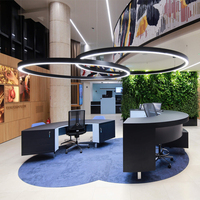 Design rond moderne blanc/argent/noir couche de poudre AC110V/220V courbe personnalisée lumière circulaire de bureau personnalisée