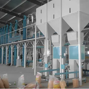 Máquina de moinho de farinha de milho grande linha de processamento de grãos de farinha de milho de fábrica chinesa de 100 toneladas por dia