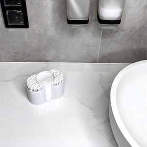Organizador <span class=keywords><strong>de</strong></span> plástico 3 en 1 para baño: caja <span class=keywords><strong>de</strong></span> almacenamiento para toallitas <span class=keywords><strong>de</strong></span> algodón, hisopos y palillos <span class=keywords><strong>de</strong></span> dientes - Product Image 5