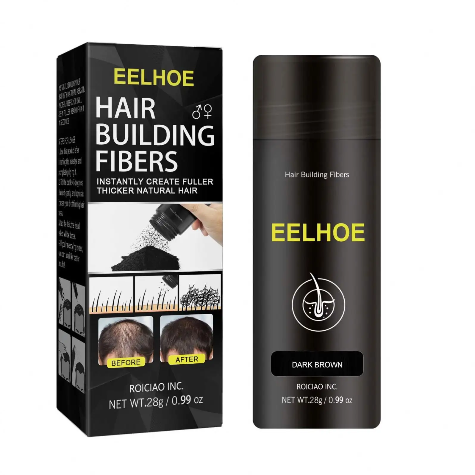 Costom 8 Color Hair Building Fiber Applicator Spray Instant Salon Haargroei Vezel Verdikking Haar Behandeling Keratine Poeders