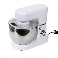 Batteur sur socle électrique 1800W en acier inoxydable avec bol mélangeur à action planétaire pour la maison et la cuisine, idéal pour la pâte et les gâteaux, inclut un crochet pétrisseur