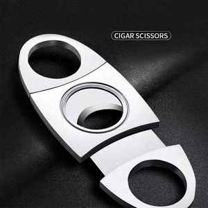 In Stock Classic Stainless Steel Double-Bladed Guillotine Cigar <b>Cutter</b> Portable Household Metal Scissors Cigar <b>Cutter</b> - Product Image 3