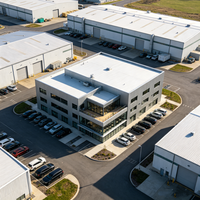 Bâtiment de bureaux industriel préfabriqué avec mezzanine, structure en acier personnalisable en termes de portée et de hauteur, installation rapide, pour l'exportation mondiale