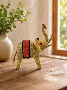 Handcrafted Coconut Coir <b>Elephant</b> Figurine – Eco-Friendly Natural Fiber Animal Showpiece for Home <b>Decor</b> & Gifting - Product Image 5