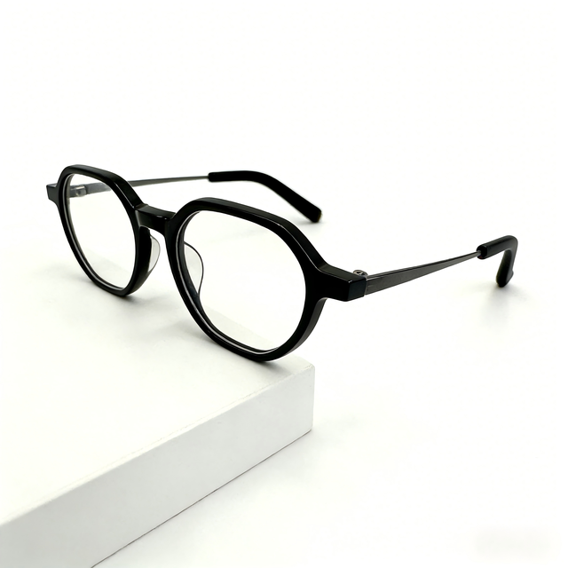 XPZ Kids Metal Frame Glasses Lightweight Vintage Style Clear Lens Anti-Blue Light Shape Customizable Fit Single Vision Daily Eye