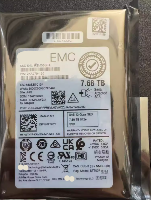 New and Original 2THYF 2XA279-150 Enterprise Series 7.68TB SAS 12Gb/s 2.5-Inch SSD High-Performance Server Storage Module
