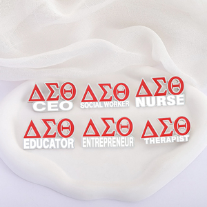 Ciondoli creativi con spilla scritta greca spilla con smalto personalizzato assistente sociale educatore imprenditore spille distintivo gioielli regali - Product Image 3