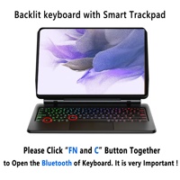 Keyboard TrackPad Nirkabel OEM Bahasa Kustom dengan Lampu Latar untuk Samsung Galaxy Tab S7FE 12.4 SM-T730 T733 T736B Magic Keyboard