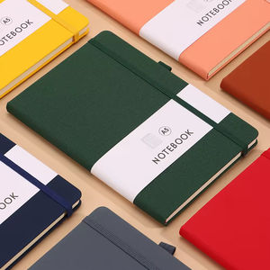 Carnet à spirales A5 en cuir rigide avec logo personnalisé, motif en tissu, haute qualité, plusieurs couleurs - Cadeau pour réunions et procès-verbaux - Product Image 2