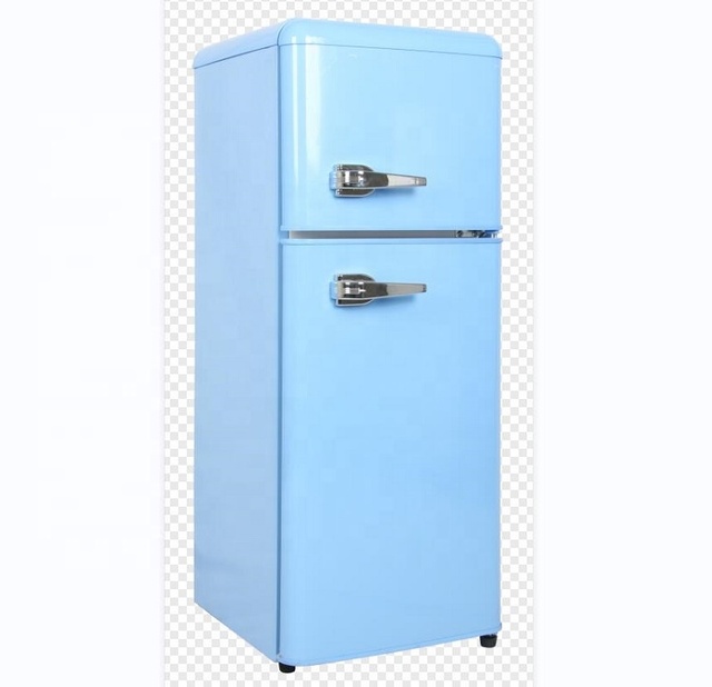 86L Liter Retro Double Door Top Freezer Compact Customized Hot Selling Beverage Cooler Mini Fridge BCD-86R Small Refrigerator