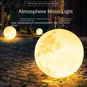 Lámpara Solar LED de Bola Lunar para Patio, IP65, Decoración de Jardín y Paisaje para Exteriores y Navidad, Control Remoto, Multicolor, Pintada - Product Image 6