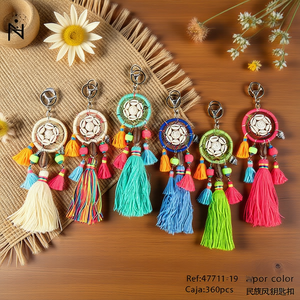 Portachiavi in Stile Etnico con Nappa e Design Acchiappasogni, Accessorio Decorativo Colorato - Product Image 3