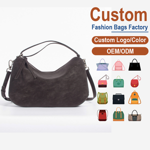 Genuine <b>Leather</b> Underarm Bag Vintage Texture Crescent Design Retro Commuting Shoulder Crossbody Bag ODM Processing - Product Image 1