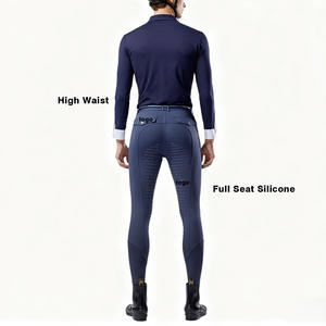 Leggings d'équitation pour hommes, culottes d'équitation avec assise intégrale en silicone, poches latérales, pantalons d'équitation, leggings en silicone - Product Image 1