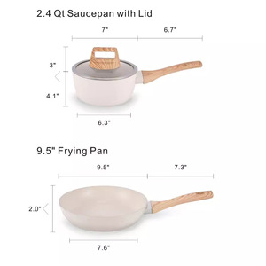 Trung Quốc Nhà máy nặng nhôm không dính soong Set với nắp bạc kim loại chất lượng cao cấp - Product Image 4