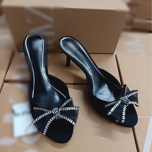 2025 नई हाई एड़ी रियर एयर स्टिलेटो डायमंड धनुष सुरुचिपूर्ण फैशन स्वभाव सैंडल - Product Image 6