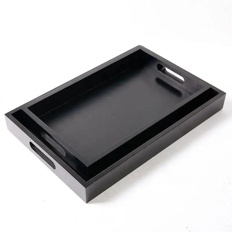 High Quality Black Serving Tray Wooden Serving Trays