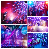 U'King Projecteur LED RGB Rotatif pour Scène, Lumière Disco, Boule DJ Stroboscopique, Télécommande, Lampe Magique LED pour Fêtes de Noël, Clubs et Spectacles