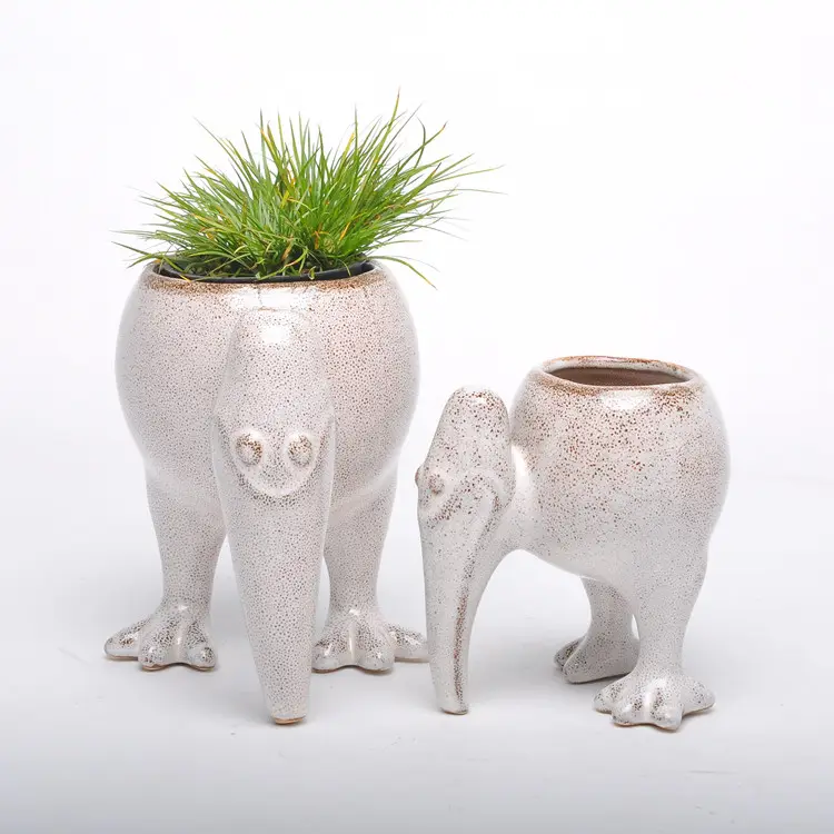 Home indoor decoration animal shape ceramic succulent pots planter pot nordic animal planter